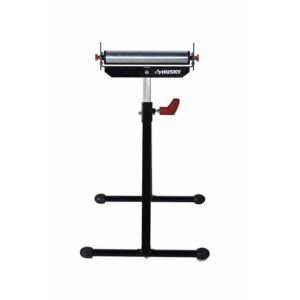 Husky 23 in. to 43 in. Stationary Steel Roller Stand with Edge Guide