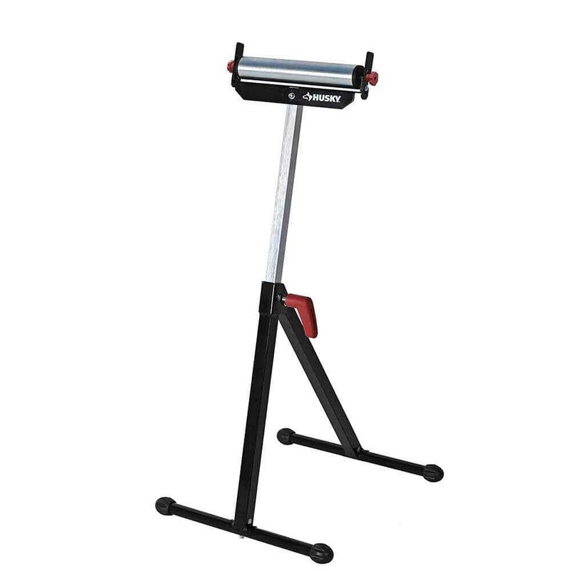 Husky 23 in. to 43 in. Stationary Steel Roller Stand with Edge Guide - Image 2
