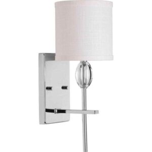Progress Lighting Status Collection 1-Light Polished Chrome Off-White textured