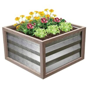 Unbranded Cinch Smart Garden 24 in. x 24 in. x 12 in. Tan Composite with Galvani