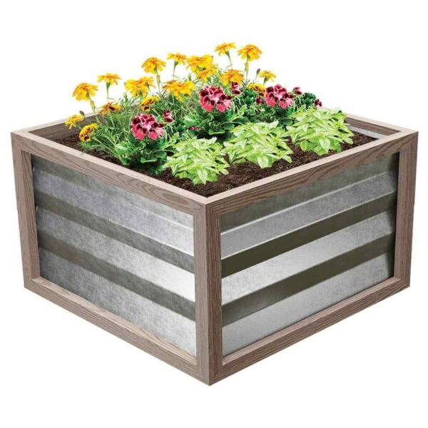 Unbranded Cinch Smart Garden 24 in. x 24 in. x 12 in. Tan Composite with Galvani