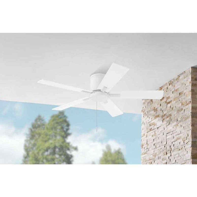 Hampton Bay Grantway 48 in. Indoor/Covered Outdoor Matte White Low Profile Fan - Image 5