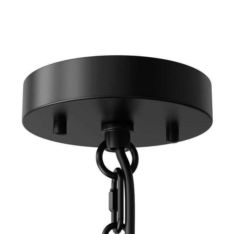 YANSUN 20 in. 5-Light Black Empire Chandelier w/Fabric Shades for Home Lighting - Image 5