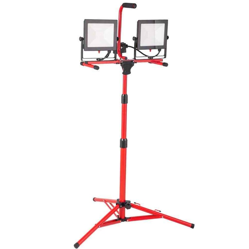 SVOPES 5000 Lumen LED Work Light with Stand Dual Head Tripod Adju 5000K IP65