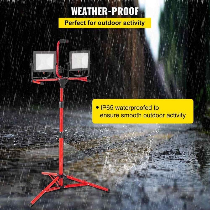 SVOPES 5000 Lumen LED Work Light with Stand Dual Head Tripod Adju 5000K IP65 - Image 3