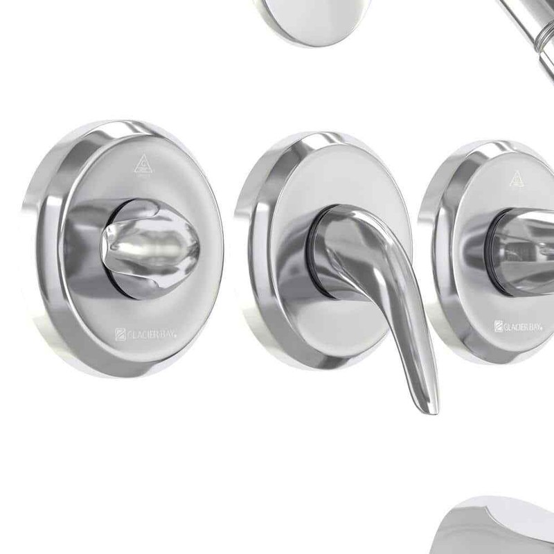 Glacier Bay Aragon 3 Handle 1-Spray Tub & Shower Faucet 1.8 GPM Chrome w/Valve - Image 2