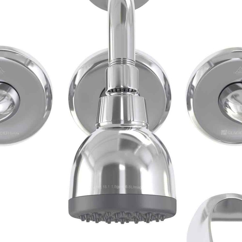 Glacier Bay Aragon 3 Handle 1-Spray Tub & Shower Faucet 1.8 GPM Chrome w/Valve - Image 3