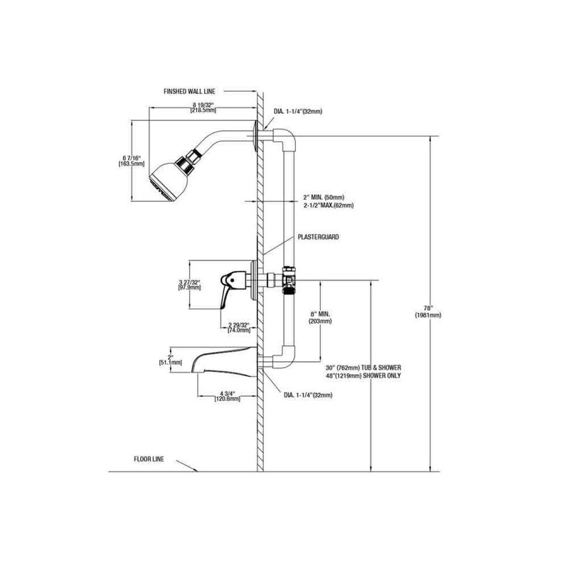 Glacier Bay Aragon 3 Handle 1-Spray Tub & Shower Faucet 1.8 GPM Chrome w/Valve - Image 10