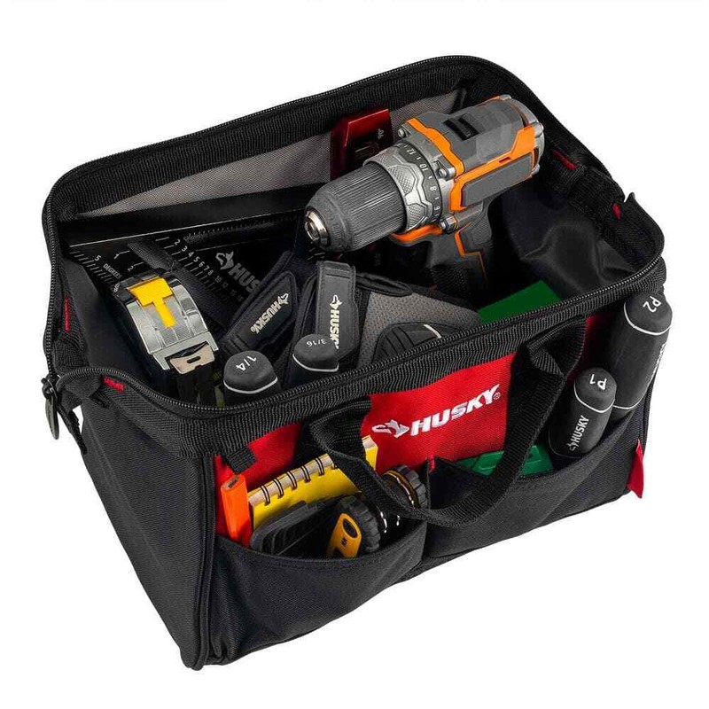 Husky 12 in 4 Pocket Zippered Tool Bag - Image 4