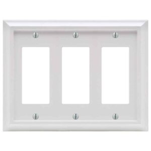 AMERELLE Deerfield 3 Gang Rocker Composite Wall Plate - White (3 Pack)