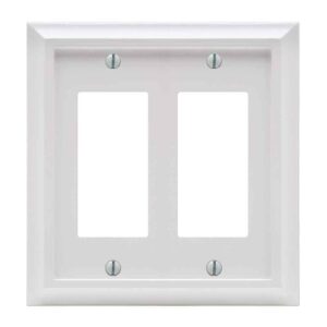 AMERELLE Deerfield 2 Gang Rocker Composite Wall Plate - White (3 Pack)