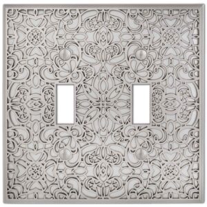 AMERELLE Momfort 2 Gang Toggle Metal Wall Plate - Satin Nickel