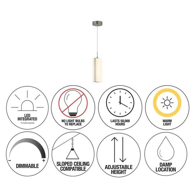 Artika Subway 12W Chrome LED Mini Pendant Light Modern Kitchen Island Fixture - Image 3