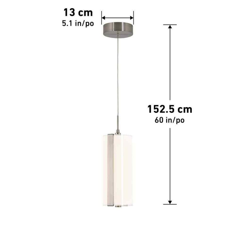 Artika Subway 12W Chrome LED Mini Pendant Light Modern Kitchen Island Fixture - Image 4