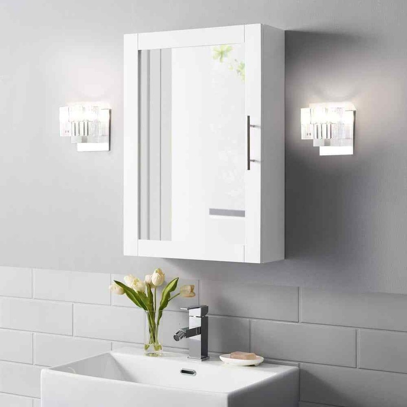 Crosley Savannah White Medicine Cabinet 18x26 Surface Mount Mirror Door - Image 5