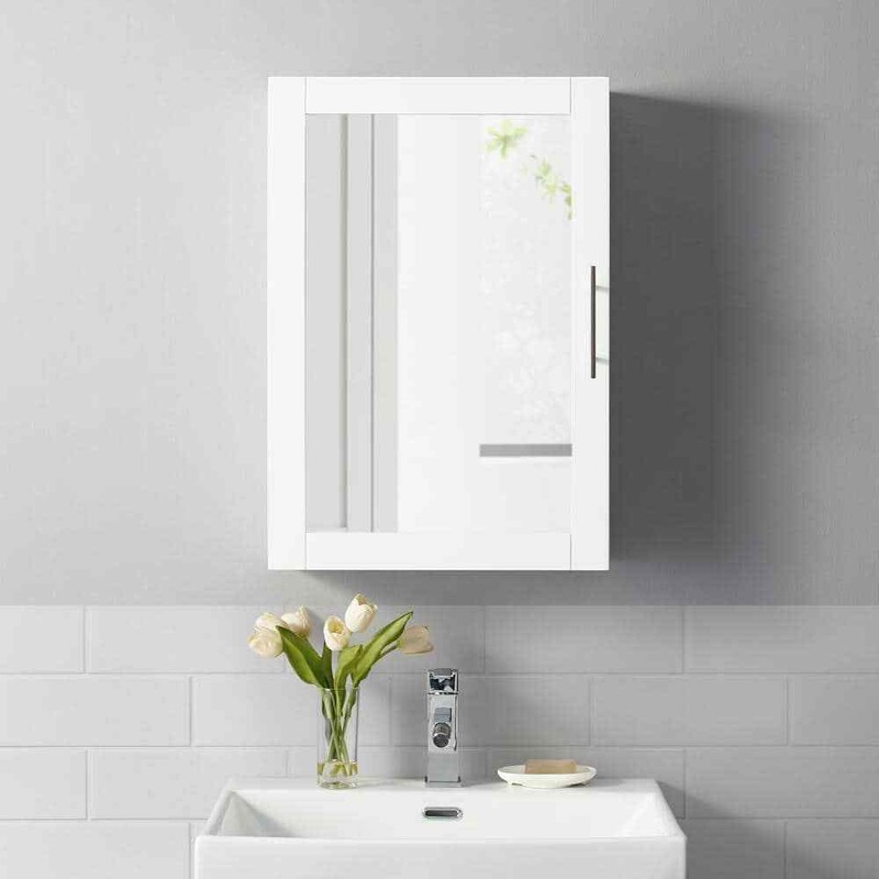 Crosley Savannah White Medicine Cabinet 18x26 Surface Mount Mirror Door - Image 6