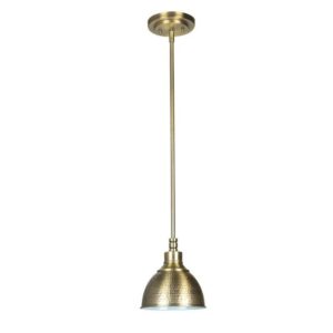 CRAFTMADE Timarron 1-Light 60W Mini Pendant Light Legacy Brass Steel Shade