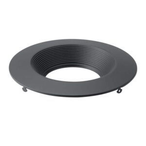 KICHLER 6 in. Round Baffle Recessed Light Trim Textured Black 1-Pack