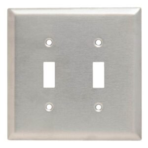 Legrand Pass & Seymour 2-Gang 2-Toggle Jumbo Wall Plate Stainless Steel 1-Pack