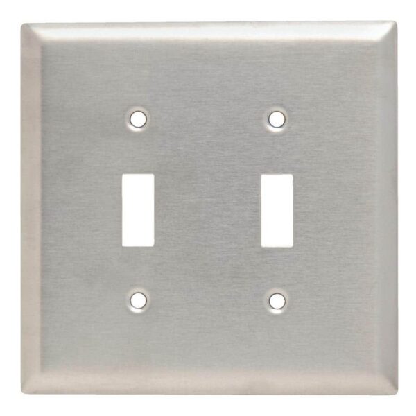 Legrand Pass & Seymour 2-Gang 2-Toggle Jumbo Wall Plate Stainless Steel 1-Pack