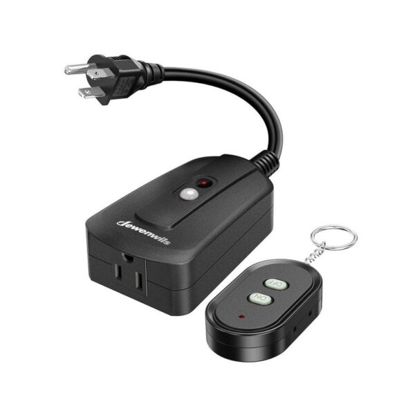 Outdoor Wireless Remote Outlet with 6 in. Cord for String Lights 100 ft Range