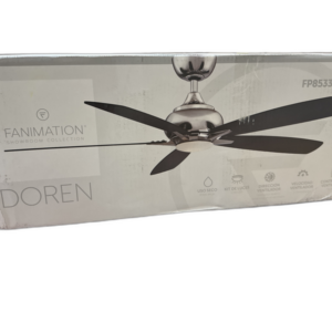 FANIMATION Doren 52 in. Integrated LED Black Fan+Opal Frosted Glass Light+Remote