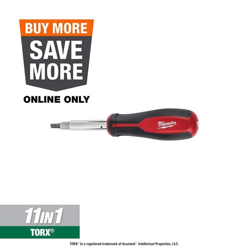 Milwaukee 11-in-1 Multi-Tip Combination Screwdriver with Square Drive Bits