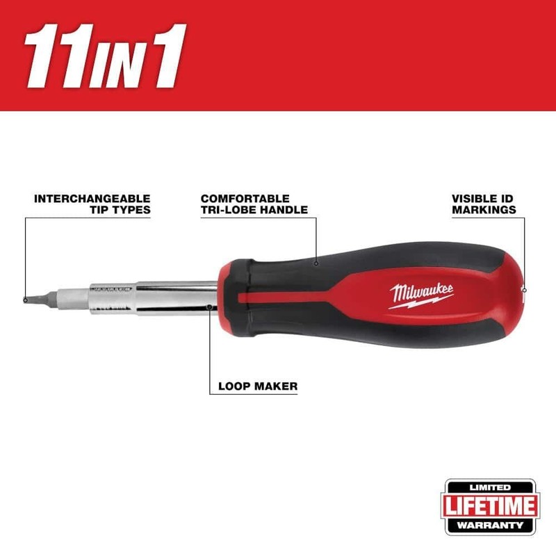 Milwaukee 11-in-1 Multi-Tip Combination Screwdriver with Square Drive Bits - Image 2