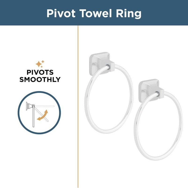 Franklin Brass Futura Towel Ring Wall Mount Polished Chrome (2-Pack) - Image 3