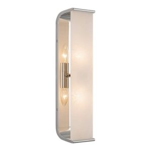 ALORA Abbott 19-in 2 Light 60-Watt Polished Nickel/Alabaster Vanity Light