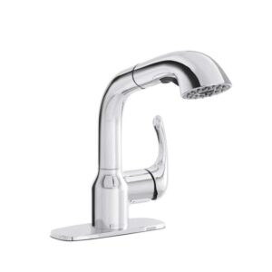 Glacier Bay Dunning Single Handle Pull-Out Utility Faucet Chrome Dual Spray
