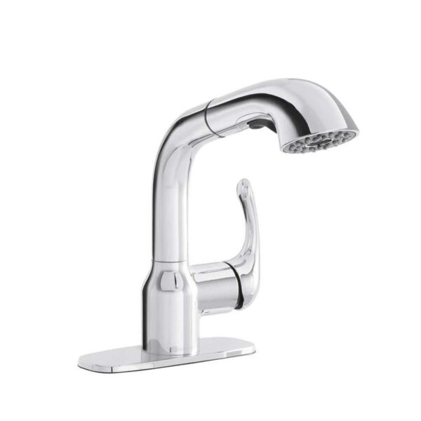 Glacier Bay Dunning Single Handle Pull-Out Utility Faucet Chrome Dual Spray