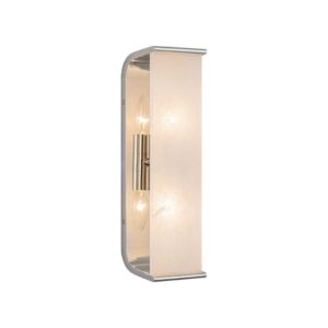 ALORA Abbott 15-in 2 Light 60-Watt Polished Nickel/Alabaster Vanity Light