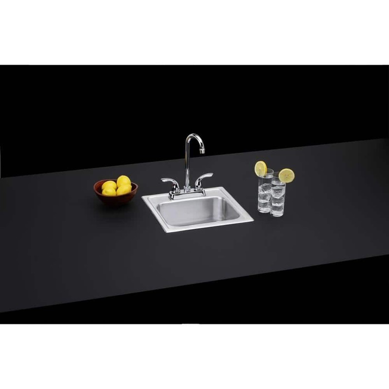 Elkay 15 in. Drop-In Single Bowl Kitchen Sink Kit Stainless Steel SINK ONLY - Image 3