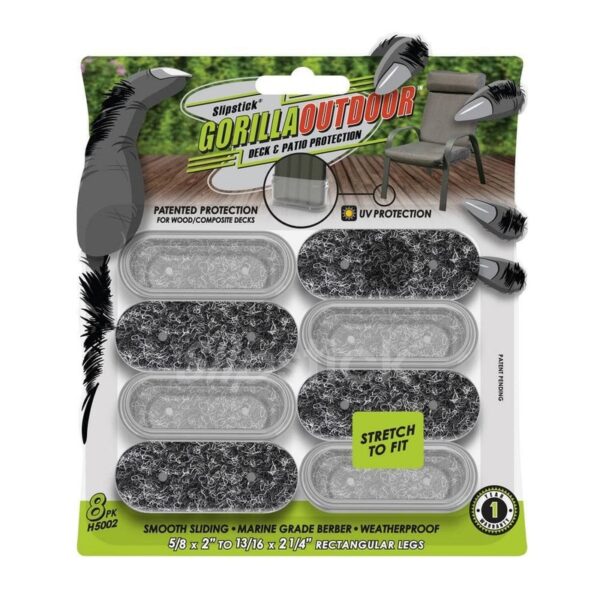Gorilla Floor ProtectionGorilla Outdoor Clear Sleeve Berber Pads Rect lrg Chair