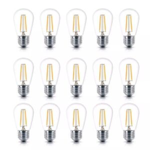 Brightech 2-Watt S14 Dimmable E26 LED Vintage Edison Light Bulb 3000K (15-Pack)