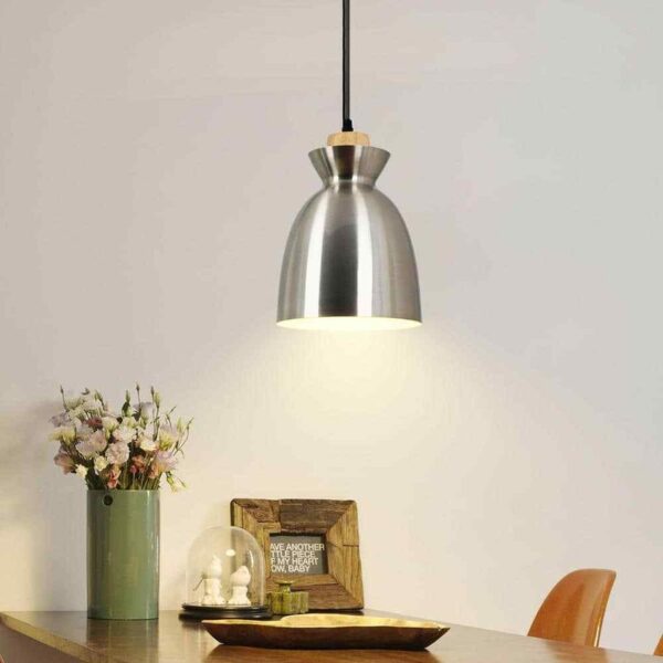 TOZING 1-Light Modern Indoor Metal Oval Shade Nickel Retro Hanging Mini Pendant