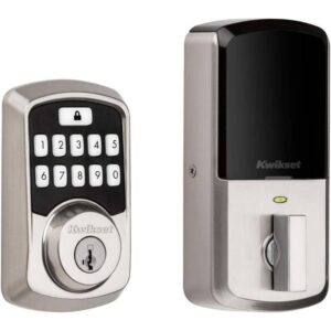 Kwikset Aura Satin Nickel Electronic Bluetooth Keypad Deadbolt with SmartKey