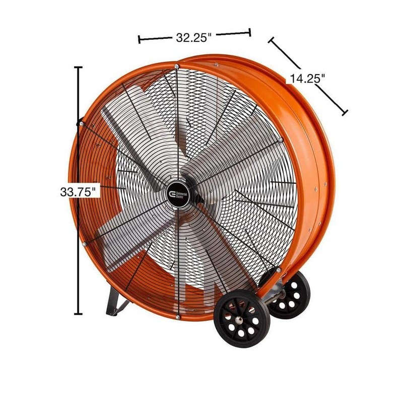 Commercial Electric 30 in. Heavy Duty 2-Speed Direct Drive Drum Fan - Image 7