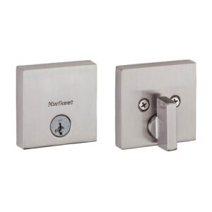 Kwikset Downtown Satin Nickel Low Profile Deadbolt, Single Cylinder, SmartKey