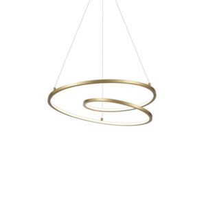 KUZCO Twist 19 in. 1 Light 28-Watt Antique Brass Integrated LED Pendant Light