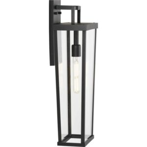 Progress Lighting Tryon 1-Light Large Black Outdoor Wall Lantern Sconce