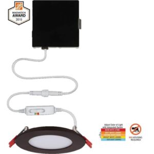 Commercial Electric 4 in Ultra Slim LED Round Canless Recessed Light Adj CCT