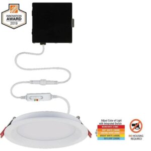 Commercial Electric 6" Slim Baffle LED Round Canless Recessed Light Adj CCT