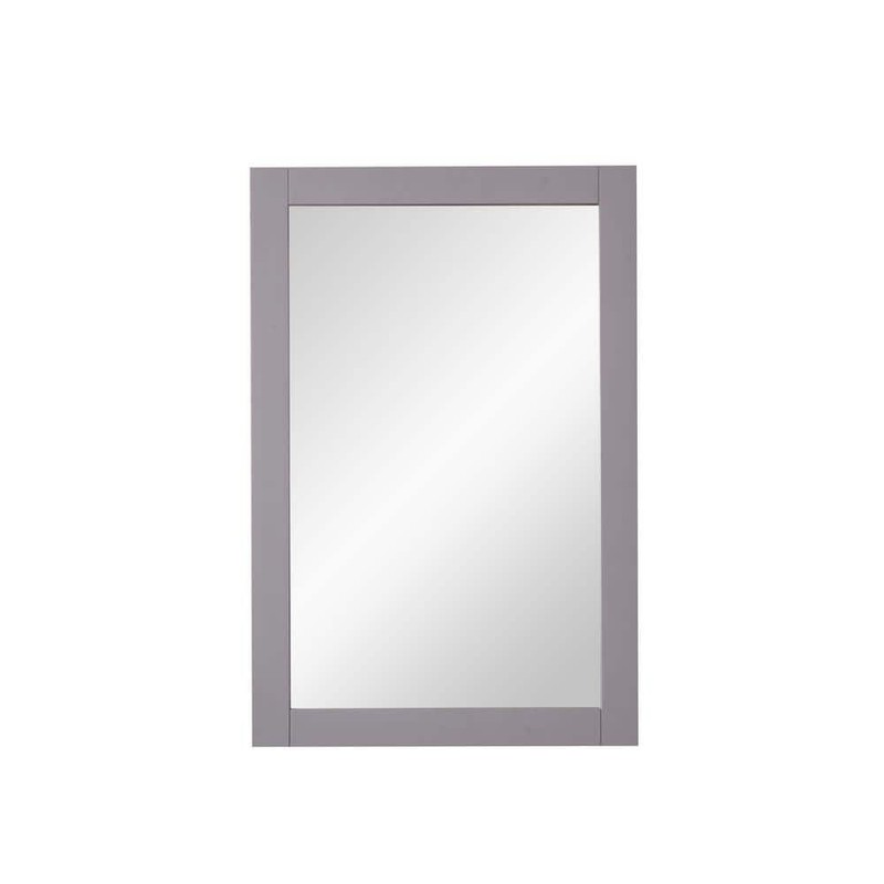 Timeless Home 22x32 in Contemporary Wood Framed Rectangular Mirror Medium Gray