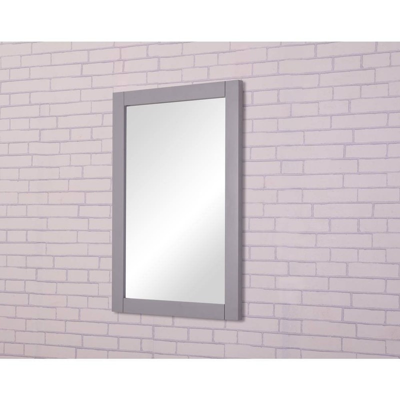 Timeless Home 22x32 in Contemporary Wood Framed Rectangular Mirror Medium Gray - Image 2