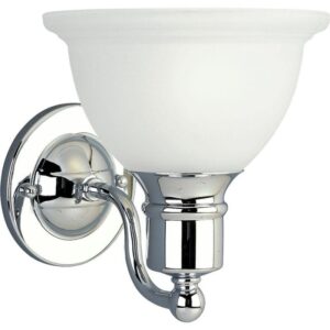Progress Lighting Madison 1-Light Polished Chrome Bath Vanity Light w/ Glass