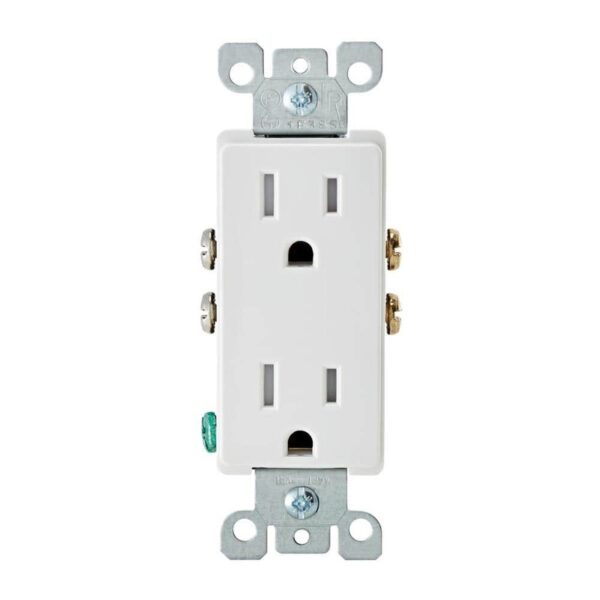 Leviton Decora 15A 125V Tamper Resistant Duplex Outlet White T5325-DW