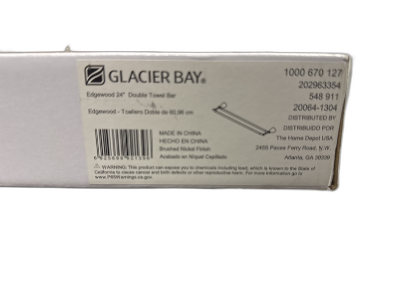 Glacier Bay Edgewood 24 in. Double Towel Bar in Brushed Nickel - Image 6