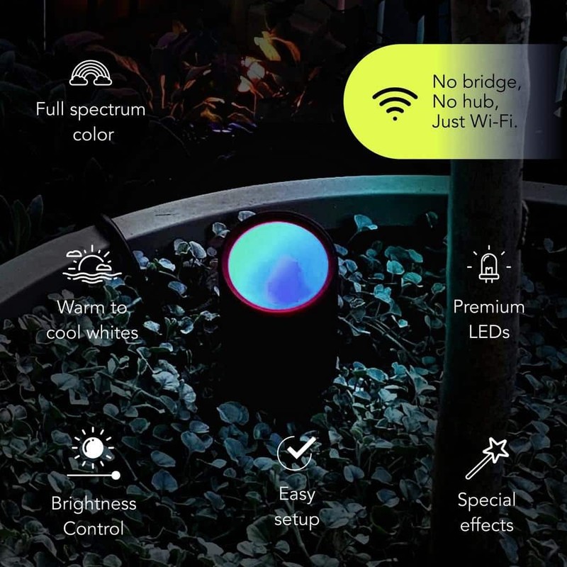LIFX Low Voltage 1600 Lumens Black RGB Integrated LED Wi-Fi Landscape Spotlight - Image 2